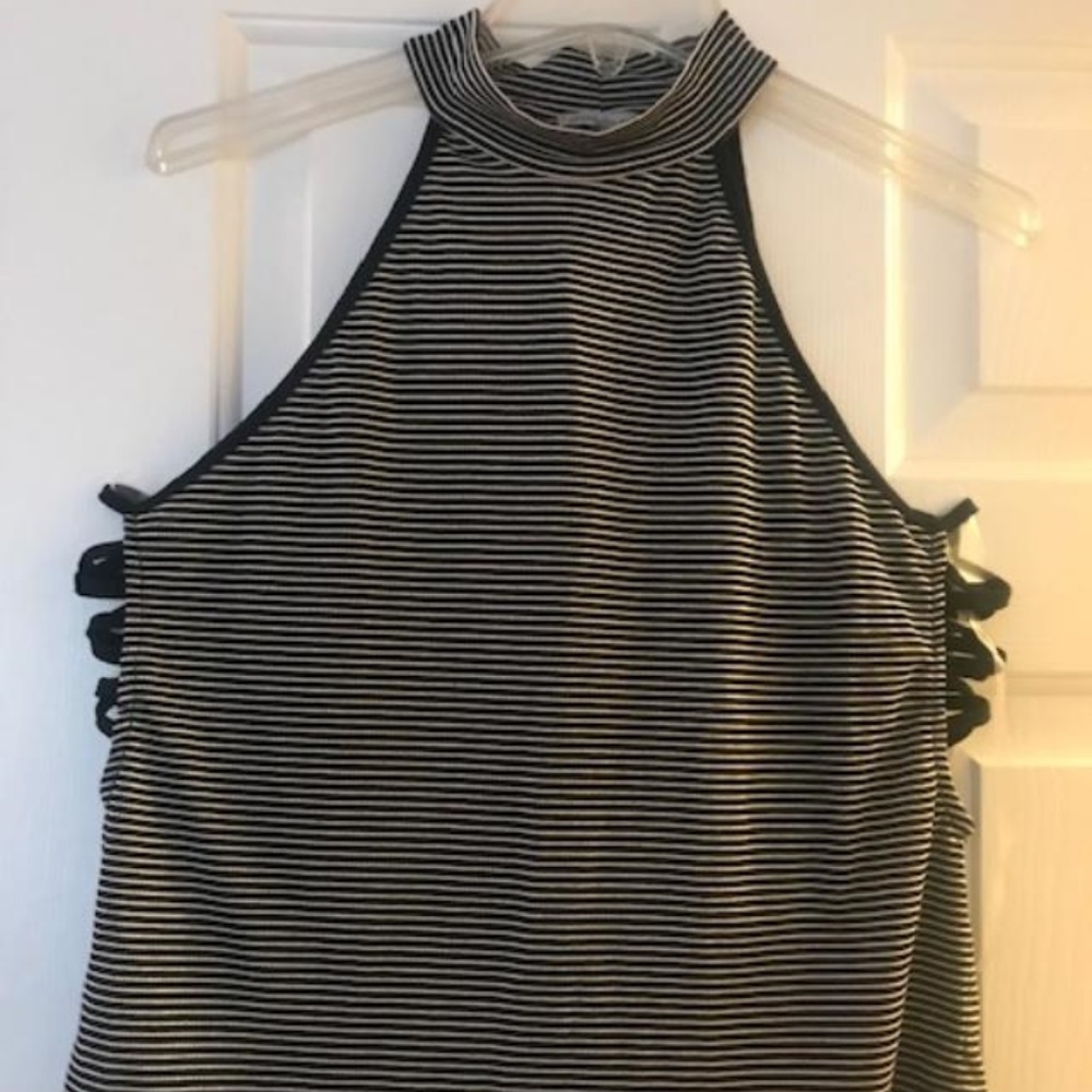 Charlotte Russe Black & White sleeveless top